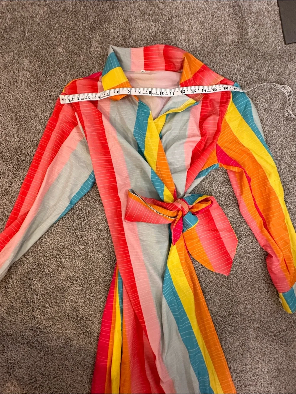 Preppy Multicolor Tie-Waist Maxi Dress - Bright Stripe